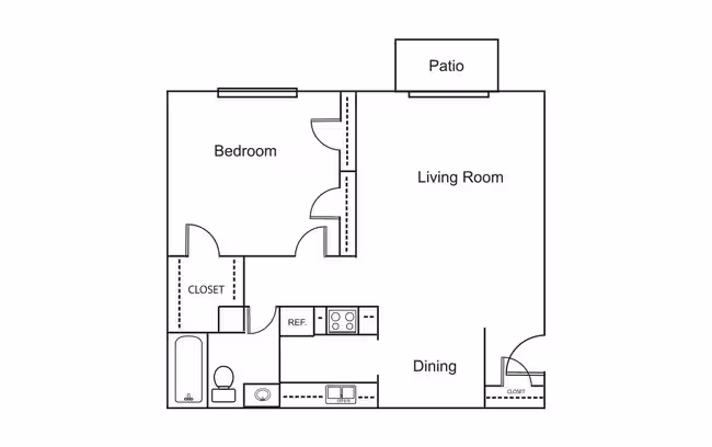 1 Bedroom / 1 Bath 149 floor plan